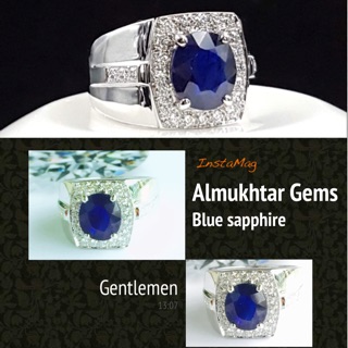 Blue sapphire diamond ring