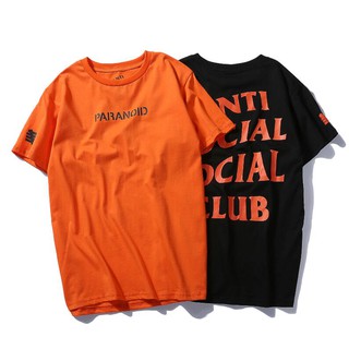 เสื้อยืดสีขาวASSC x คู่เสื้อยืดแขนสั้นผ้าฝ้ายพิมพ์ลายพ่ายS-4XL