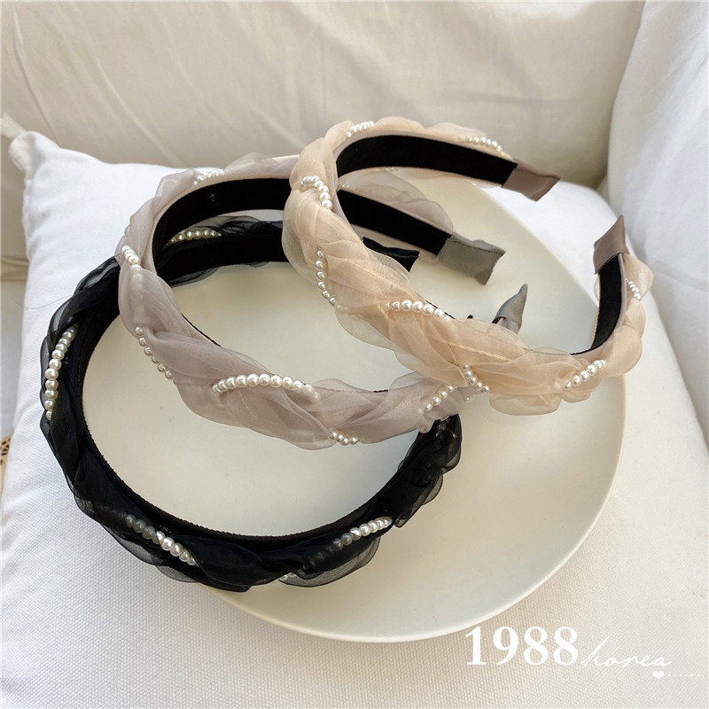 Headbands 38 บาท ที่คาดผม ประดับไข่มุกถัก แบบเรียบง่าย สไตล์เกาหลี เครื่องประดับ สําหรับผู้หญิง Fashion Accessories