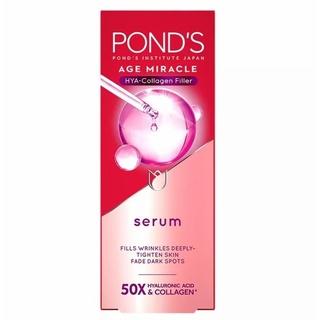 PONDS AGE Miracle Hya-Collagen Filler Serum พอนด์ส เอจ มิราเคิล ไฮยา คอลลาเจน ฟิลเลอร์ เซรั่ม 30 มล.