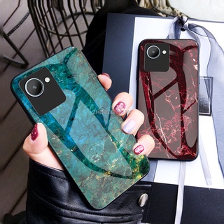 เคสป้องกันโทรศัพท์มือถือกระจกนิรภัย TPU แบบนิ่ม ลายหินอ่อน สําหรับ Realme Narzo 50i Prime C30 C30S C30 C31 Narzo50i 50iPrime