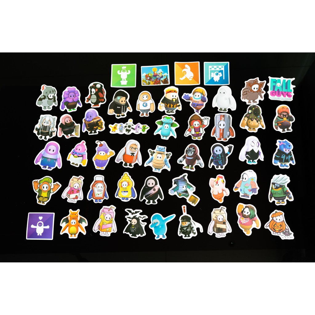 สติ๊กเกอร์ Fall Guys กันน้ําติดทนนาน ตกแต่งแล็ปท็อป หมวกกันน็อค กีตาร์ ukele macbooks โทรศัพท์