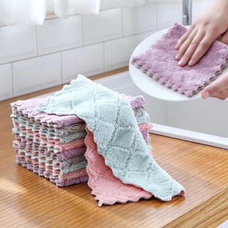 Kitchen Dish Towel Rag Non-stick Oil Double-layer Dish Washing Cloth Household Kitchen Cleaning Wipes Thicker Kitchen Tools