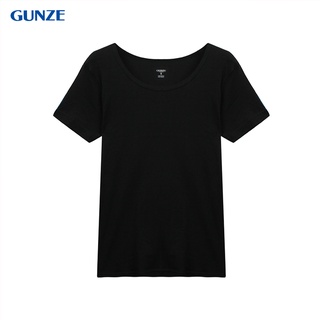 GUNZE เสื้อยืด แขนสั้น คอกลม รุ่น NH4227 สีดำ