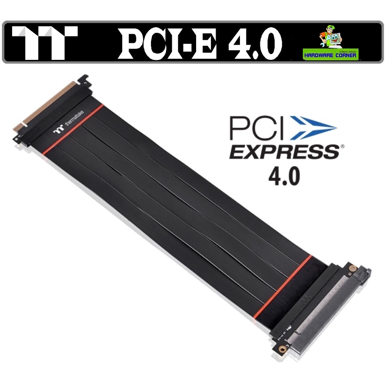 RISER CABLE (สายพีซีไอ) Thermaltake TT Premium PCI-E 4.0 Extender – 300mm (AC-058-CO1OTN-C1)