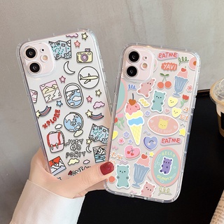 ภาพการ์ตูนเคสกันกระแทกสำหรับCompatible for iPhone 13 12 14 11 Pro Max 7 8Plus XR X XS Max SE เคสมือถือ เคสโทรศัพท์มือถือ