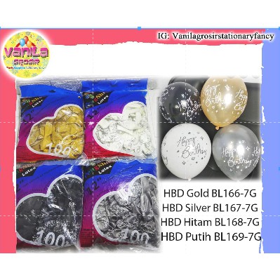 (100 ชิ้น) ลูกโป่ง HBD ใหม่ ลูกโป่งยางสุขสันต์วันเกิด ลูกโป่งวันเกิด ลูกโป่งโมติฟ HBD