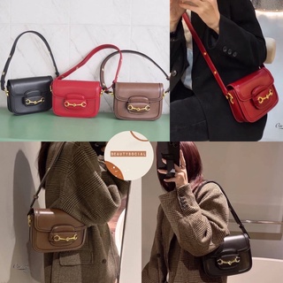 กระเป๋าสะพาย จีจี Horsebit bag สีมาใหม่ โทนสีคลาสสิค หนัง PU สะพายไหล่