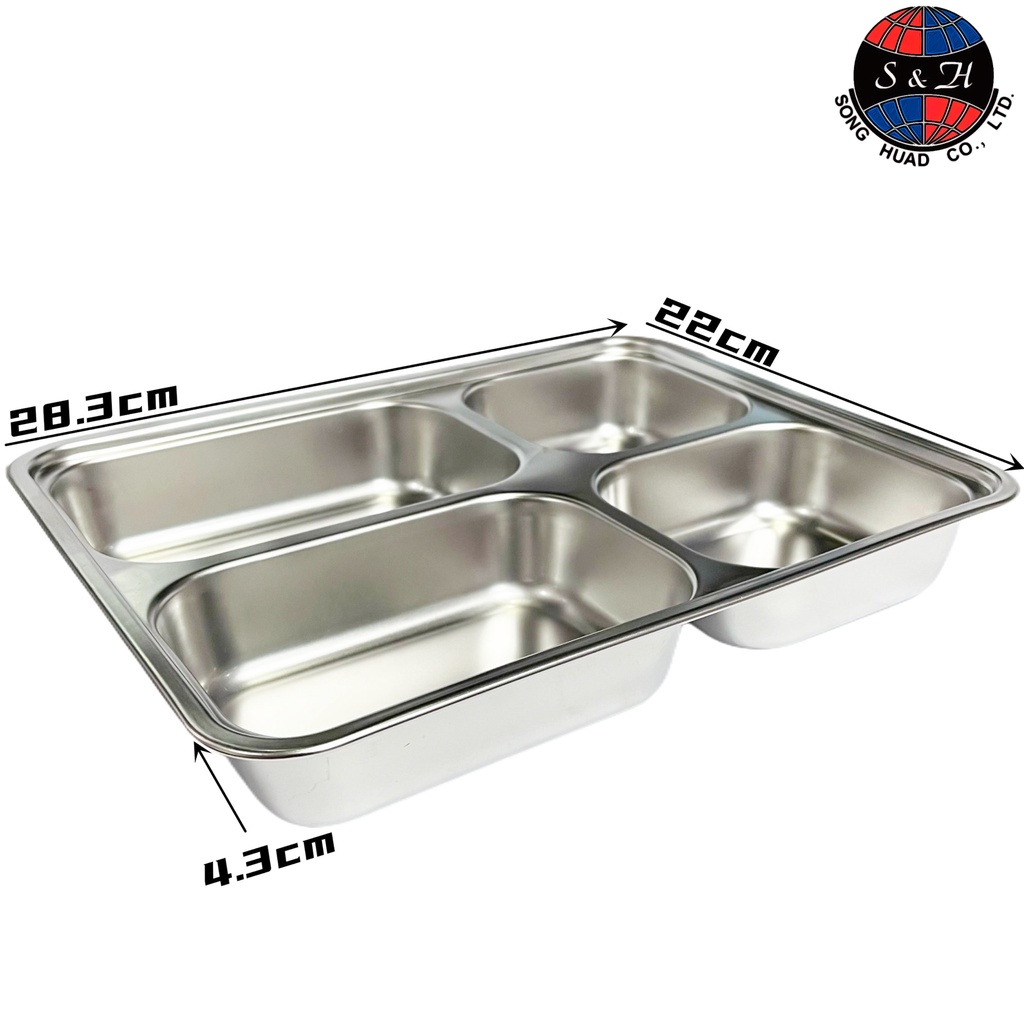 กล่องข้าวสแตนเลส 3/4/5ช่อง พร้อมฝาปิด ถาดอาหารมีฝาปิด ถาดอาหารกลางวันแบบมีฝาปิดพลาสติก - รูปที่ 3