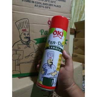 สเปรย์น้ำมันคาโนล่าสำหรับเคลือบพิมพ์ KI PAN-OLA CANOLA SPRAY / Non Stick Cooking Spray 400g