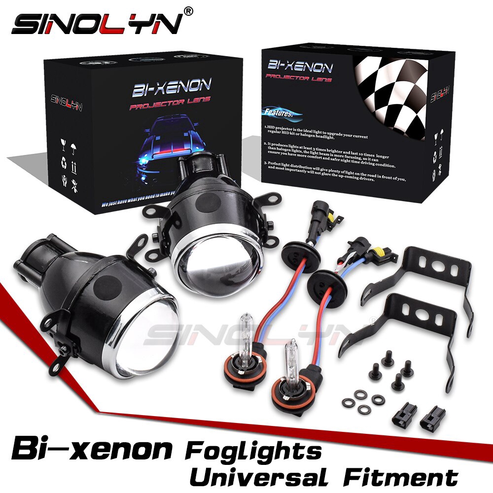 รถ/รถจักรยานยนต์ HID ไฟตัดหมอก Bi-xenon โปรเจคเตอร์เลนส์ไฟต่ําสูง 2.5 Universal H11 HID อุปกรณ์เสริม Retrofit