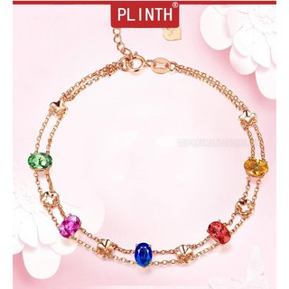 PLINTH สร้อยข้อมือเงินแท้ 925 สีเพชรเพชร453