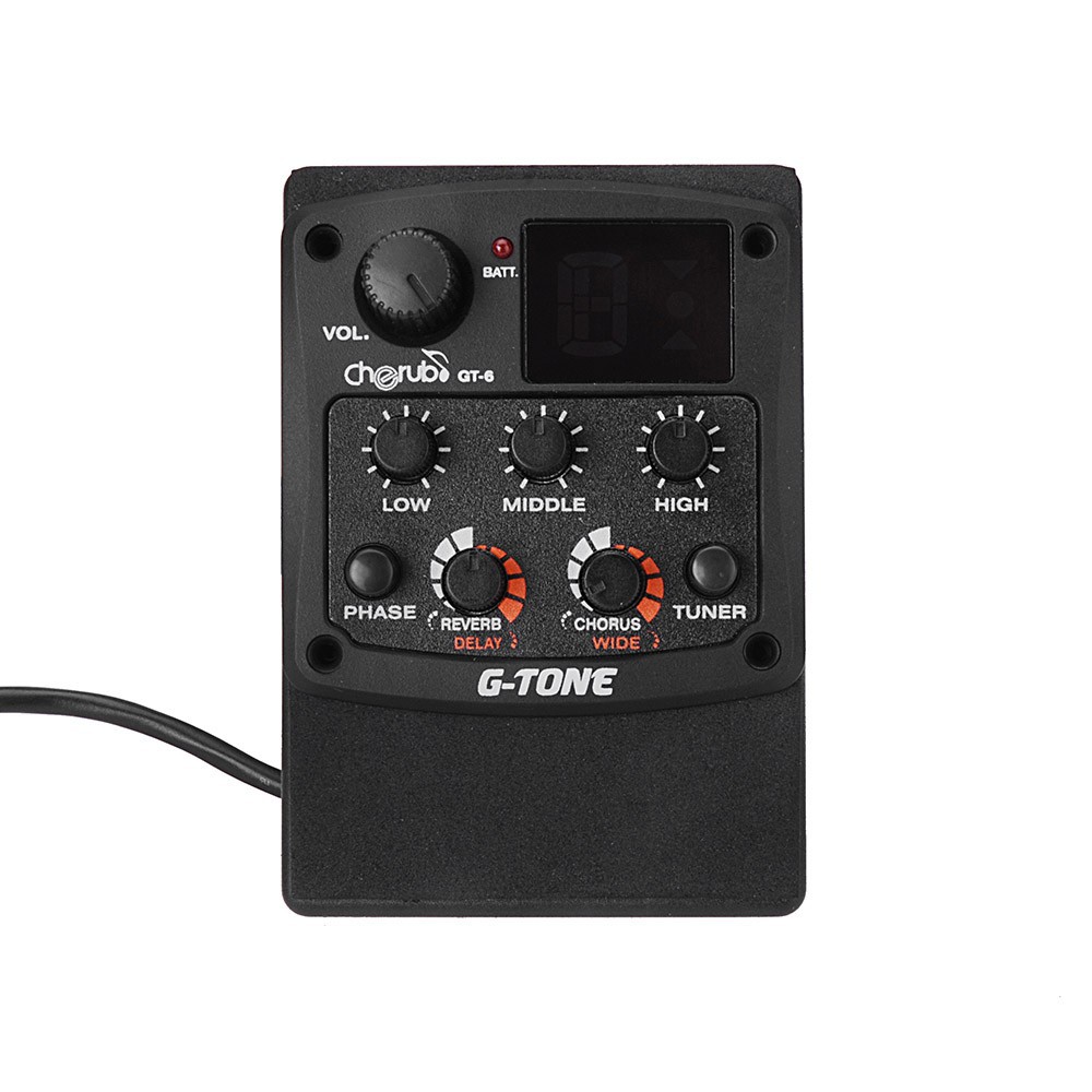 Cherub G-Tone GT-6 กีต้าร์โปร่ง Preamp Piezo Pickup 3-Band EQ Equalizer Tuner