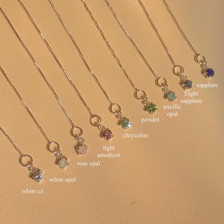 SissyJewelry // สร้อยข้อมือ เงินแท้ ประดับพลอย 4mm สร้อยรุ่น box chain