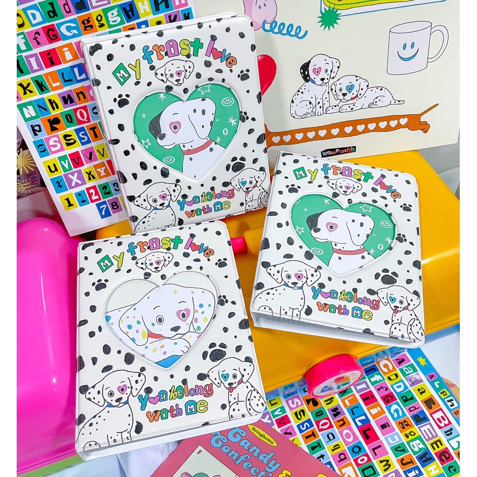 collect book & frame card 💖🐾 🐶 my frist love เล่มใหญ่ 64 ช่อง🌼 เจาะสันใส่พวงกุญแจ  🎀