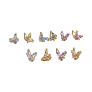 (วันที่15 ลดเหลือ 96 บาท และลดเพิ่ม 20% code : 915TH4J2 ) - butterfly earring (Brass)