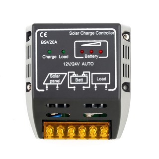 Solar Panel Charge Controller 12V/24V (20A) ชุดควบคุมเก็บประจุแบตเตอรี่แผงโซล่าเซลล์