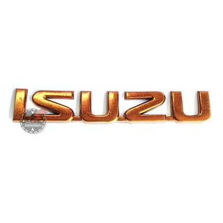 โลโก้ อีซูซุ Logo ISUZU ขนาด 2.5 x 14.3 cm. ติดท้ายกระบะ แต่งรถ ตัวนูน สีส้ม สำหรับ อีซูซุ Isuzu D-MAX 2012-2018