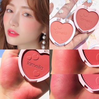 บลัชออนหัวใจ บลัชออนโทนส้มส้มพีชชมพูพีช เนื้อดี สีสวย ติดทนLameila  Soft Blusher-5107