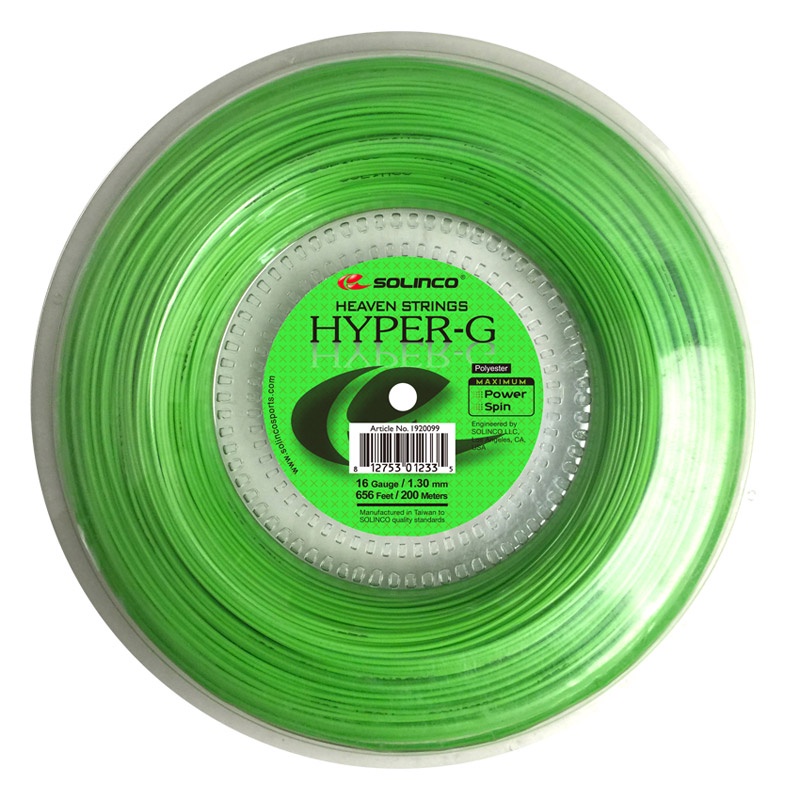 SOLINCO HYPER-G (GREEN) 12M. (1.15 mm, 1.25 mm. 1.20 mm.) Tennis String