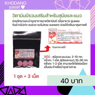 🐶🐱วิตามินบีรวม สำหรับน้องแมวและสุนัข บำรุงขนสวยเงางาม บำรุงผิวหนัง ขนยาวไวจากอาการขี้เรื้อน