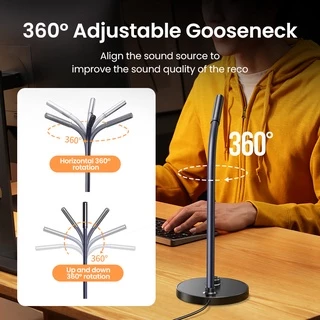 Ugreen ไมโครโฟนเดสก์ท็อป USB 60dB ลดเสียงรบกวน สําหรับเล่นเกมออนไลน์
