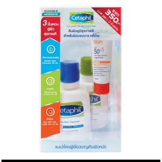 CETAPHIL
เซตาฟิลเซ็ทดูแลและฟื้นฟูผิว (คลีนเซอร์59มล. + โลชั่น59มล. + กันแดด SPF50+ 10มล.)