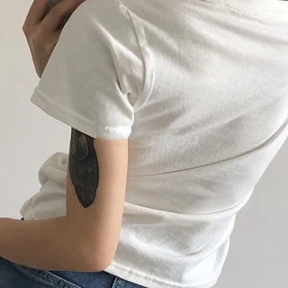 Bh เสื้อยืด แขนสั้น ผ้าฝ้าย ลายหมี สไตล์เกาหลี แฟชั่นฤดูร้อน สําหรับผู้หญิง
