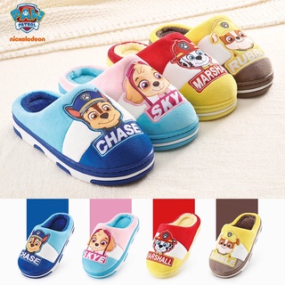 ✳۩Paw Patrol รองเท้าแตะลําลอง ผ้ากํามะหยี่ขนนิ่ม แบบสวมครึ่งเท้า เหมาะกับฤดูหนาว สําหรับใส่ในบ้าน ห้องนอนเด็ก