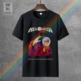 T-shirt  เสื้อยืด ผ้าฝ้าย 100% พิมพ์ลาย Keeper Of The Seven Keys Part I Helloween สําหรับผู้ชาย LHZYS-5XL