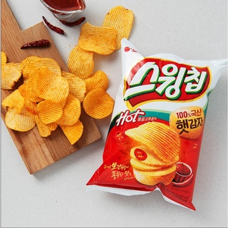 พร้อมส่ง 오리온스윙칩볶음 มันฝรั่งทอดกรอบรสเผ็ด Orion Hot Swing Chip 60g