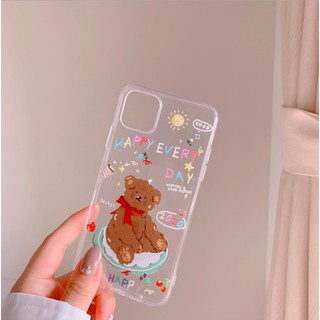 🔥ลดล้างสต๊อก 🔥เคสมือถือซิลิโคน ลายหมีน่ารัก สําหรับ iPhone 11 11Pro 11ProMax 7Plus/8Plus