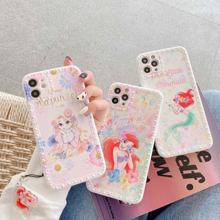 เคสโทรศัพท์ แบบนิ่ม ลายเจ้าหญิงดิสนีย์ พร้อมจี้ห้อย สำหรับ IPhone 12 Pro Max 11 Pro Max IPhone XS Max XR 7 8 SE2020 Plus