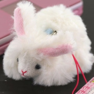 แท้ 100% จากญี่ปุ่น พวงกุญแจ สายเชือก กระต่ายน้อย Angora Rabbit Momo-chan Cell Phone Charm (White)