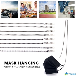 Mask Hanging Rope Necklace Face Mask Lanyard Mask Glasses Holder Chain Metal Traceless Ear Hanging Rope Two Hooks