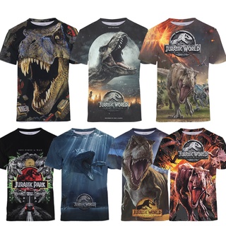 เสื้อยืดคอกลม พิมพ์ลาย Jurassic World Jurassic Park สําหรับเด็กผู้ชาย 4-14 ปี