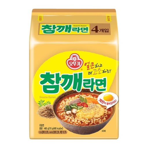 [ของแท้] 참깨라면 Ottogi Sesame Flavor Ramen (บะหมี่กึ่งสำเร็จรูปรสงา) 115g*4
