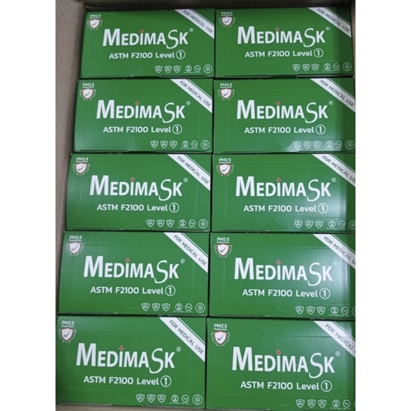 หน้ากากอนามัย ทางการแพทย์ Medimask สีเขียว LV1