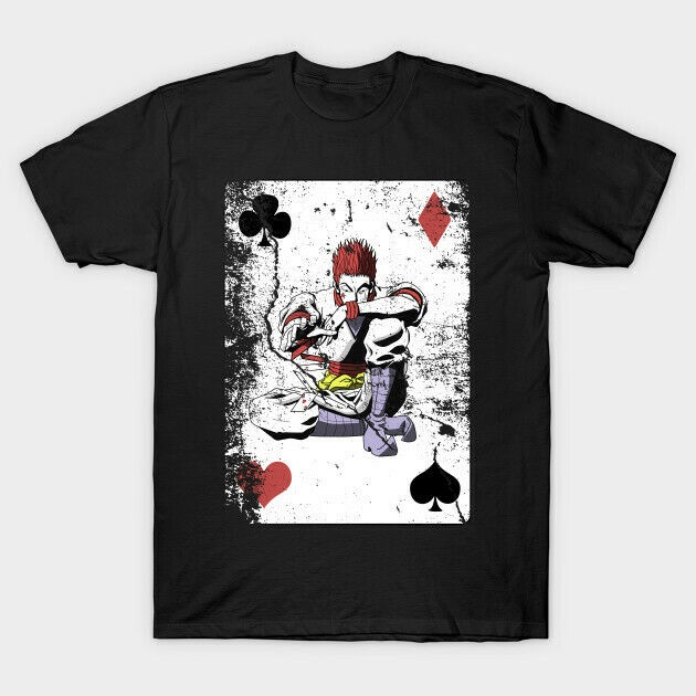 ใหม่ เสื้อยืดลําลอง แขนสั้น พิมพ์ลาย Hisoka Joker Card Game Phantom Hunter X Hunter สีดํา แฟชั่นฤดูร