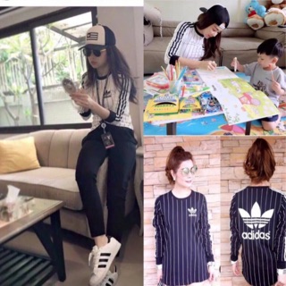 เสื้อริ้วแขนยาว สาวอวบ