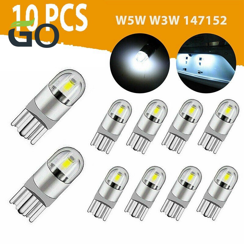หลอดไฟ Led 6,000K Canbus T10 168 194 W5W สีขาวสําหรับ 10 ชิ้นป้ายทะเบียน G0TW