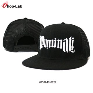 หมวกฮิปฮอป(hiphop) illuminati สีดำ ตาข่ายดำ ปีกกว้าง F5Ah47-0227