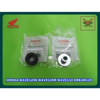 HONDA WAVE125S WAVE125R WAVE110 DREAM125 RUBBER &amp; COLLAR MAIN STEP MOUNT "GENUINE PARTS" // ลูกยาง &amp; บูช รองพักเท้าหน้า