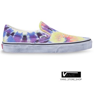 VANS SLIP ON WASHED TIE DYE TRUE WHITE SNEAKERS สินค้ามีประกันแท้