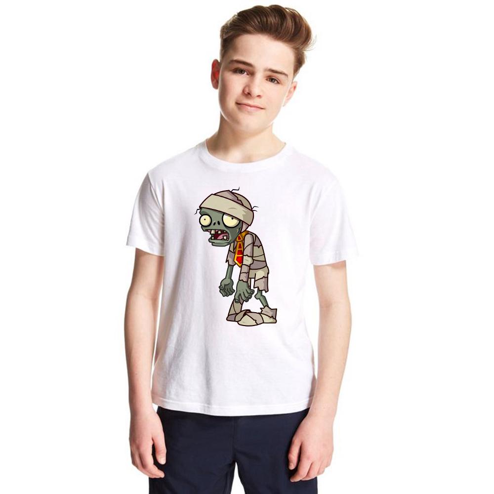 เสื้อยืดพิมพ์ลาย plants vs zombies แฟชั่นสําหรับเด็ก