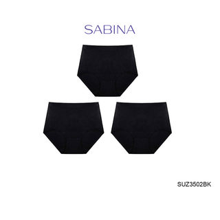 Sabina กางเกงชั้นใน (Set 3 ชิ้น) Seamless Fit (ทรง Half )  รุ่น Panty Zone รหัส SUZ3502BK สีดำ