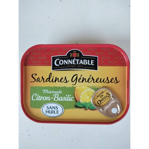 Connetable Sardines Genereuses Marinade Citron Basilic 135g ราคาสุดฟิน
