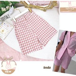 0808💟มือ1 size::S กางเกงลายสก๊อต ป้าย teeda💟