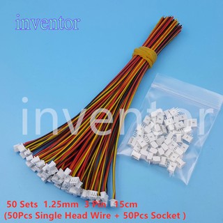 【50pcs】 บอร์ดเชื่อมต่อสายไฟ 3 Pin Single End Micro Jst Pitch 1 . 25 มม . 15 ซม . 28awg