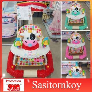 sasitornkoy รถหัดเดินราคาถูก รถหัดเดินเด็กอ่อน  มีไฟมีเสียง มีร่ม ปรับโยกเยกได้ ปรับระดับได้ มีผ้ารองเท้า รถหัดเดินวงกลม